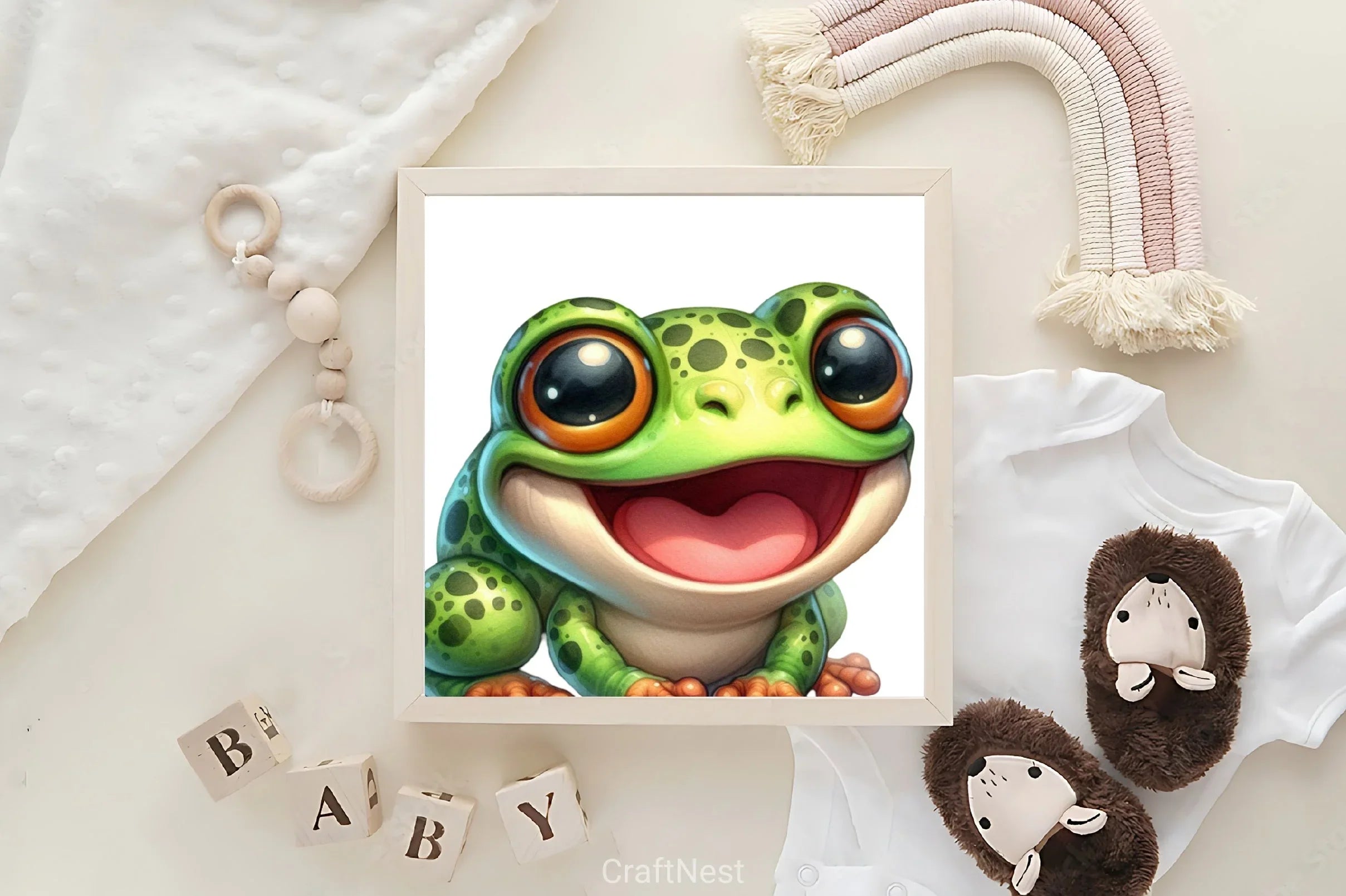 Cute Baby Frog Clipart Bundle - CraftNest - Digital Crafting and Art