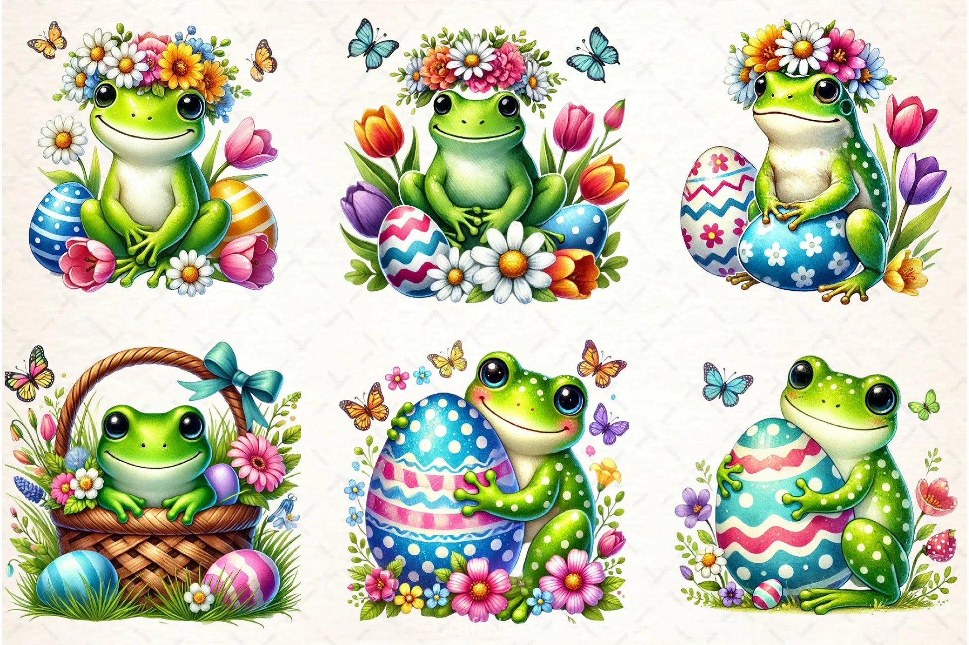 Cute Easter Frog Clipart Bundle - CraftNest - Digital Crafting and Art