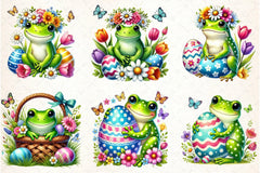Cute Easter Frog Clipart Bundle - CraftNest - Digital Crafting and Art