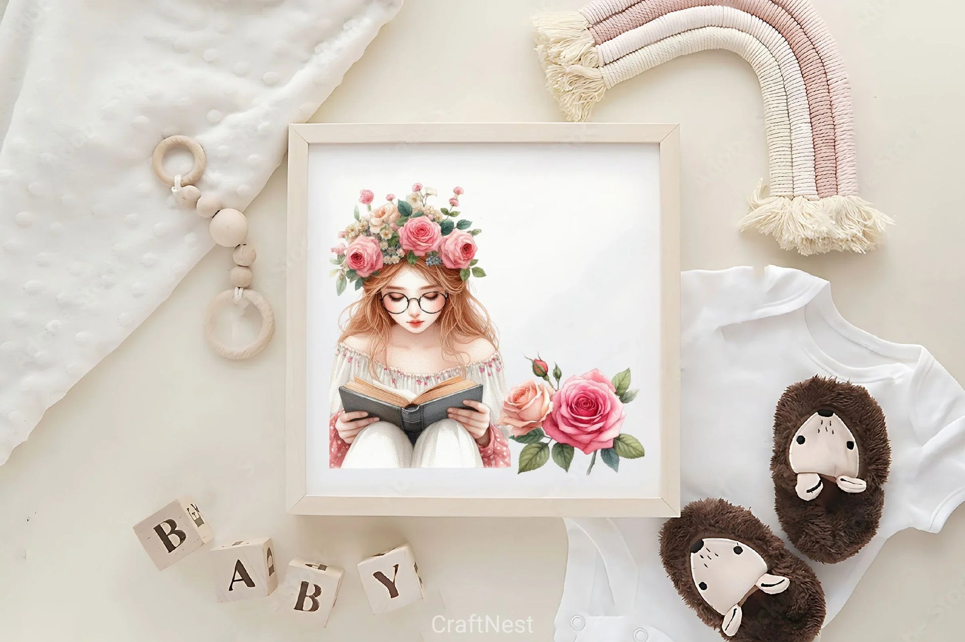 Beautiful Girl Reading Clipart Bundle - CraftNest - Digital Crafting and Art