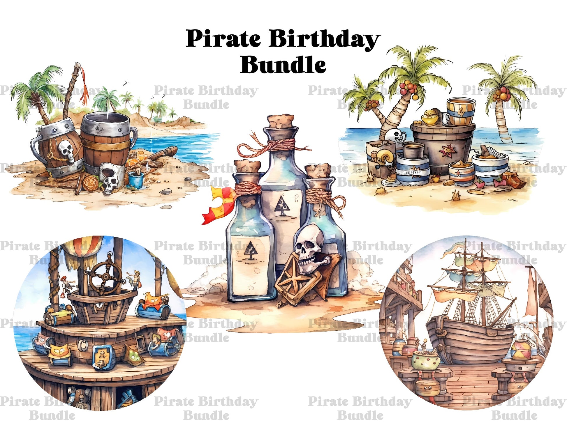 Pirate Birthday Clipart - CraftNest
