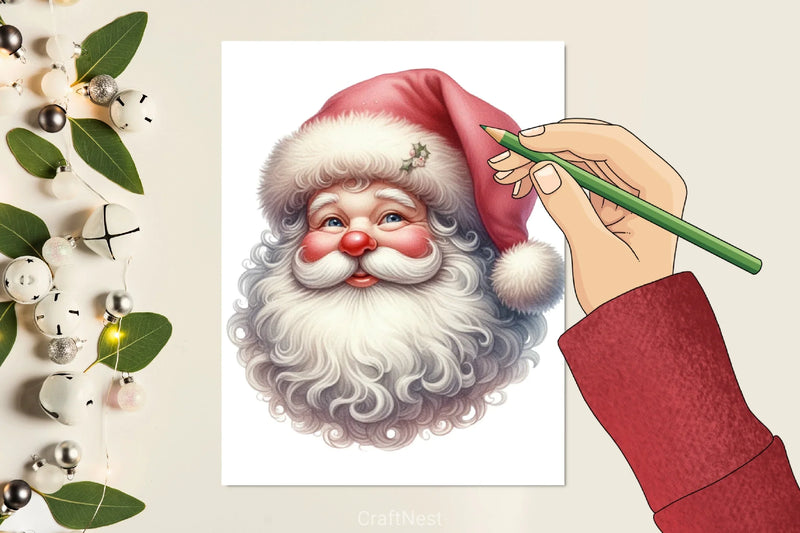 Vintage Santa Clipart Bundle - CraftNest - Digital Crafting and Art