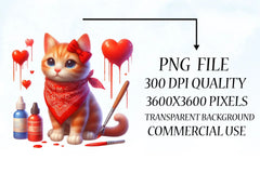 Valentine's Cat Bandana Clipart Bundle - CraftNest - Digital Crafting and Art