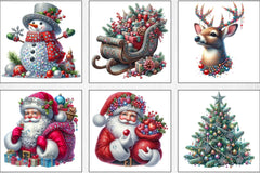Faux Rhinestones Christmas Clipart Bundle - CraftNest - Digital Crafting and Art