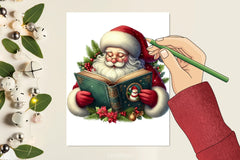 Christmas Santa Reading Book Clipart Bundle - CraftNest - Digital Crafting and Art