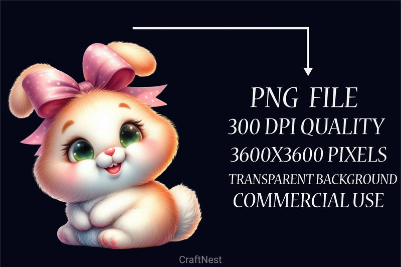 Cute Baby Bunny Clipart Bundle - CraftNest - Digital Crafting and Art
