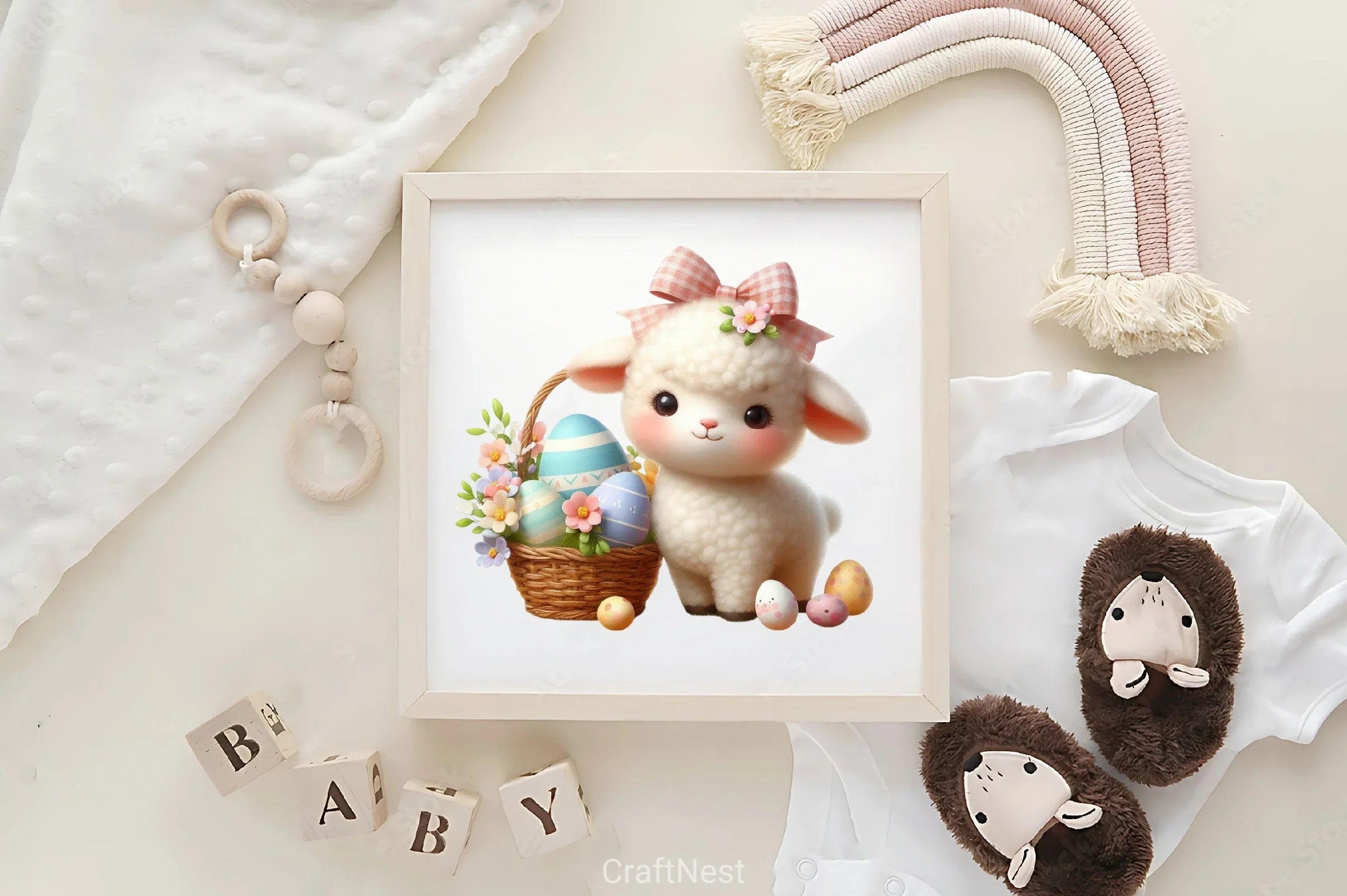 Cute Easter Lamb Clipart Bundle - CraftNest - Digital Crafting and Art