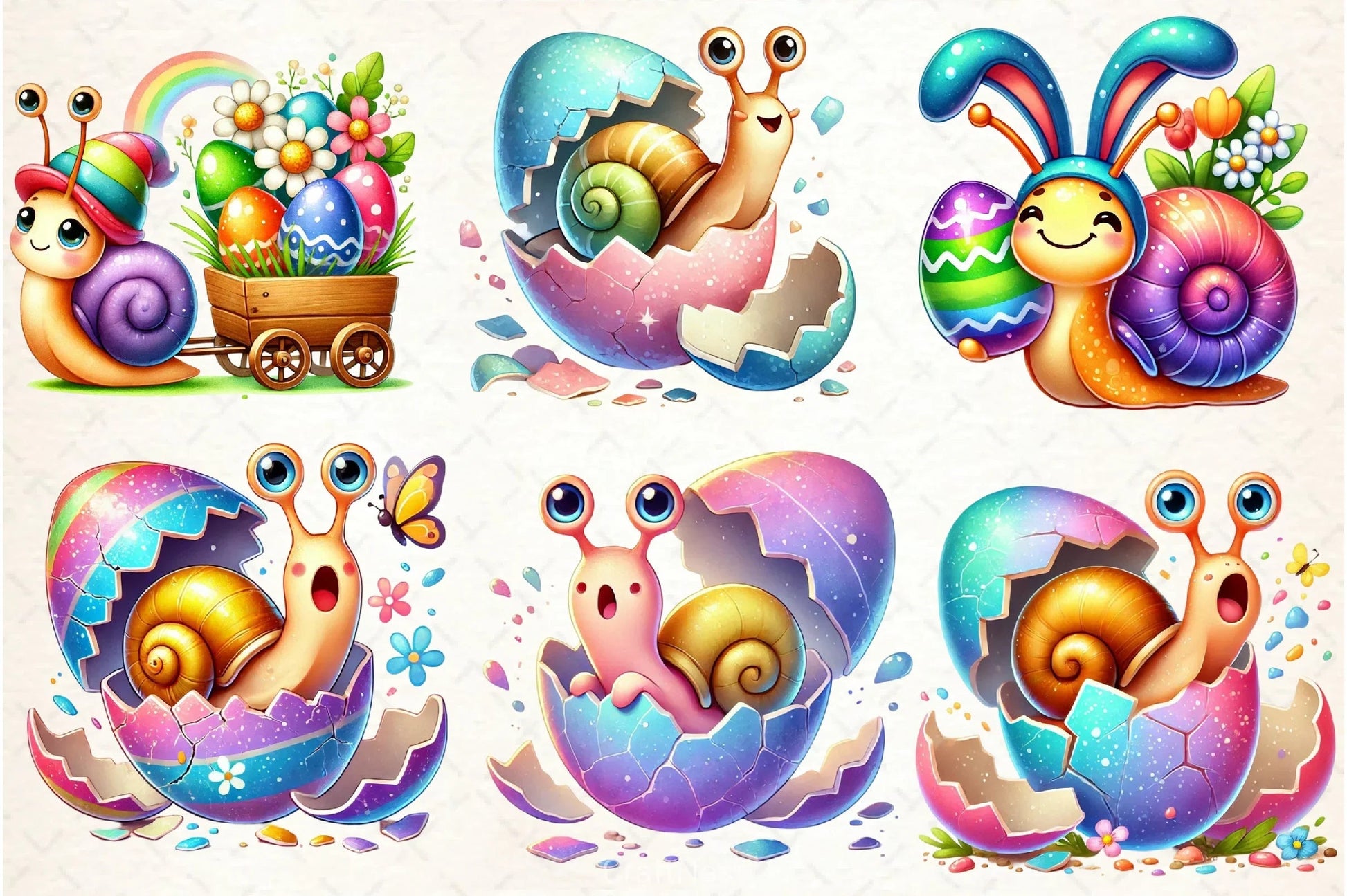 Easter Snail Clipart Bundle - CraftNest - Digital Crafting and Art