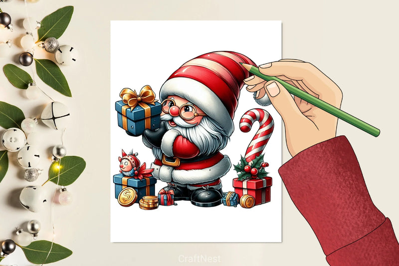 Christmas Retro Gnome Clipart Bundle - CraftNest - Digital Crafting and Art