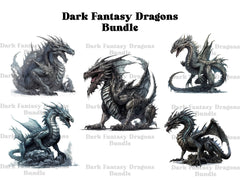 Dark Fantasy Dragons Clipart - CraftNest