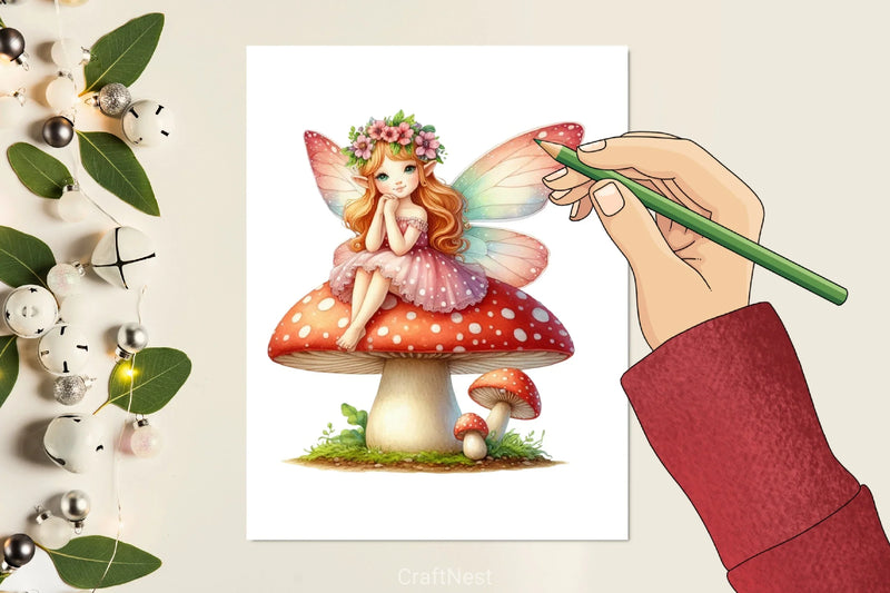 Fairy Mushroom Clipart Bundle - CraftNest - Digital Crafting and Art