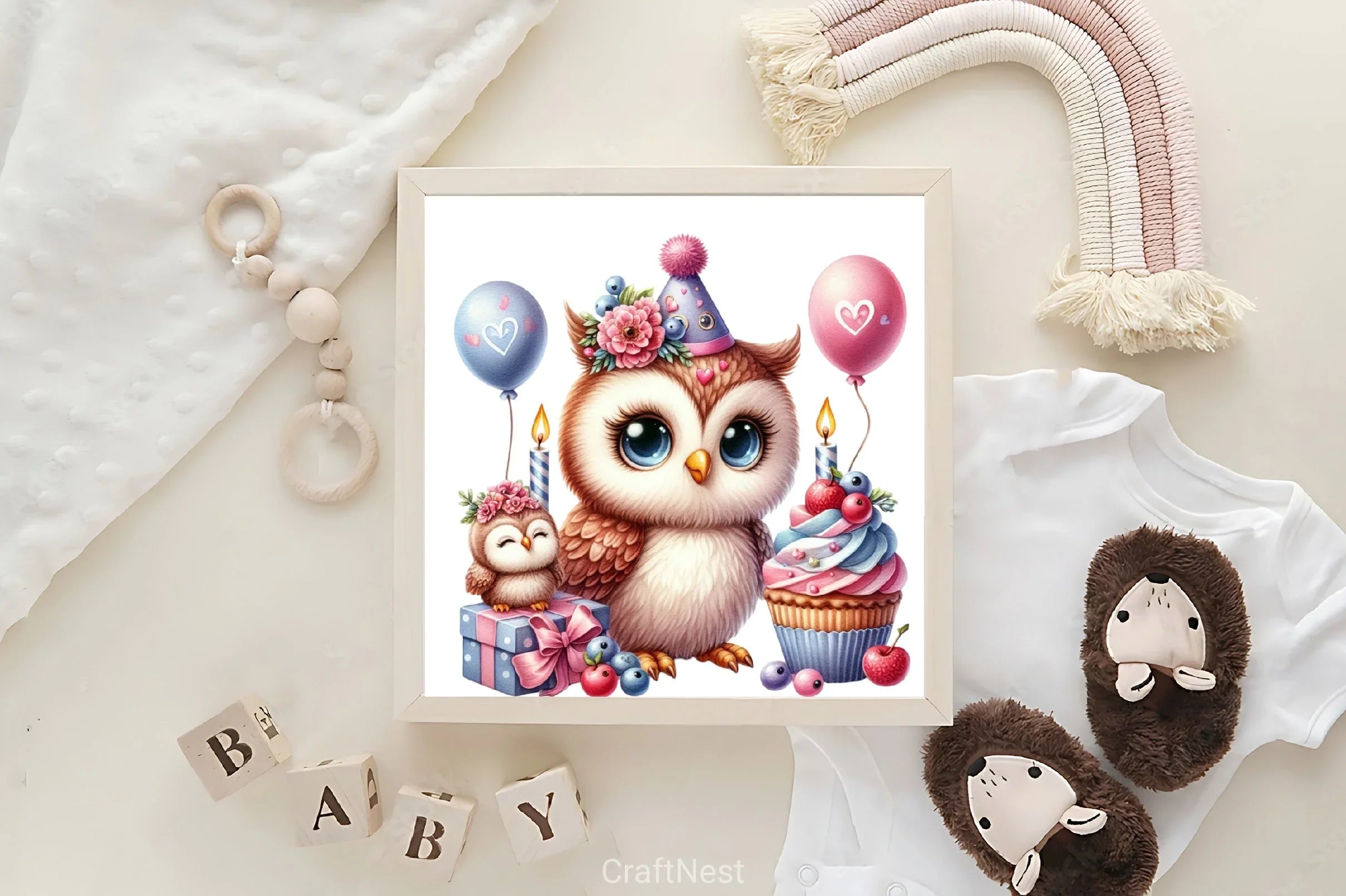 Birthday Owl Clipart Bundle - CraftNest - Digital Crafting and Art