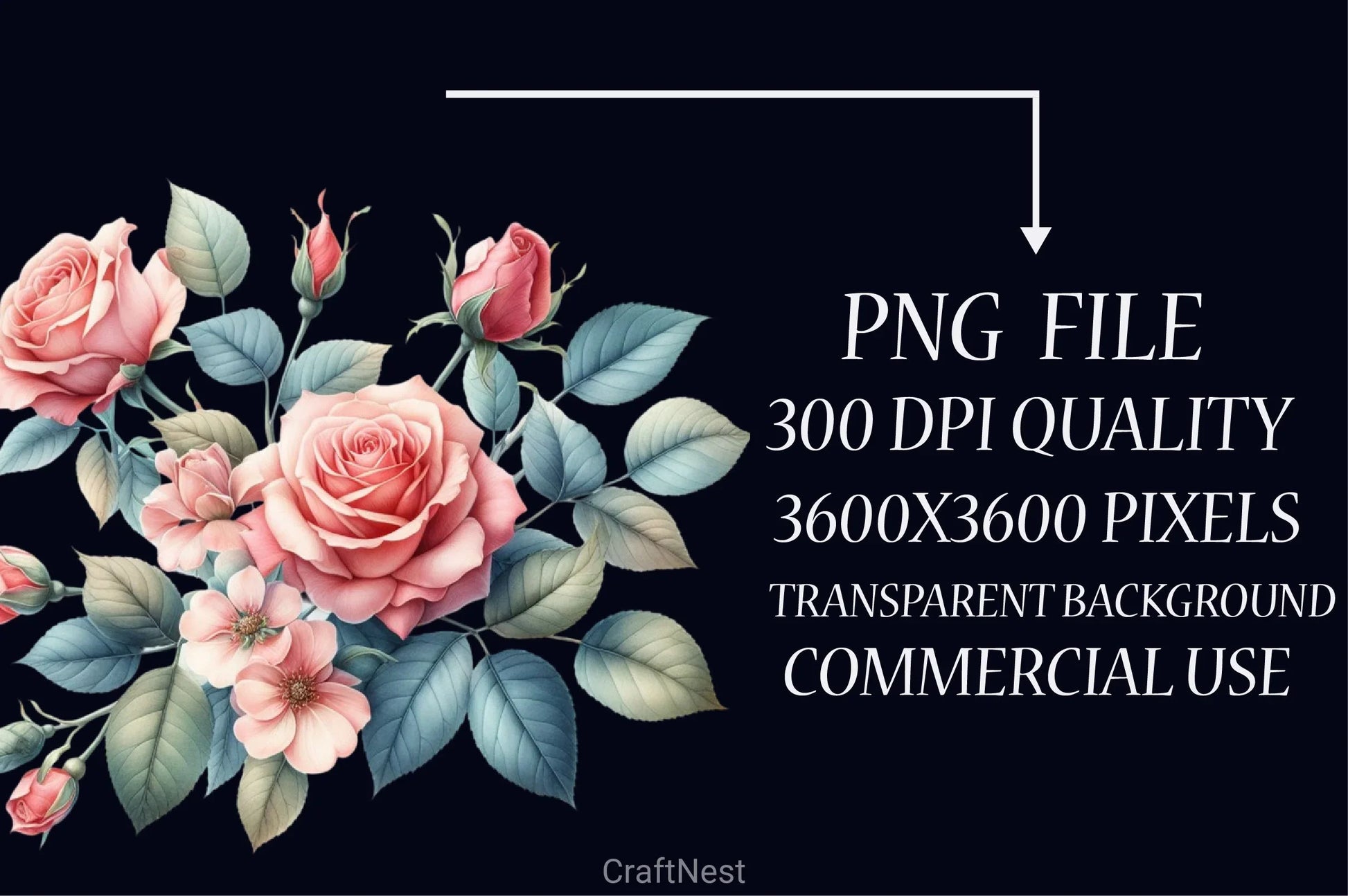 Pink Roses Clipart Bundle - CraftNest - Digital Crafting and Art