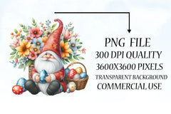 Easter Gnome Clipart Bundle 17 - CraftNest - Digital Crafting and Art