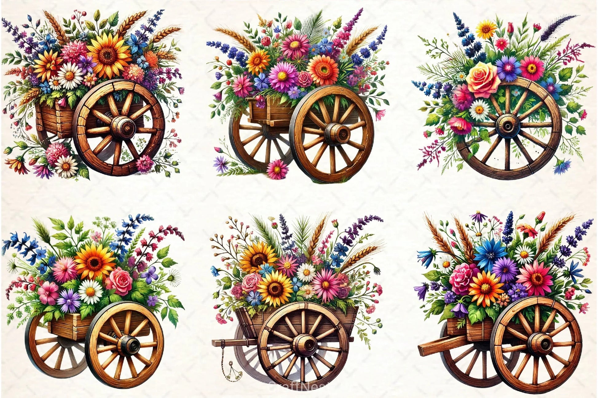 Spring Wheel Clipart Bundle - CraftNest - Digital Crafting and Art