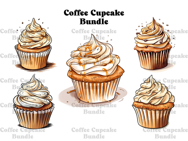 Coffee Cupcakes Clipart - CraftNest