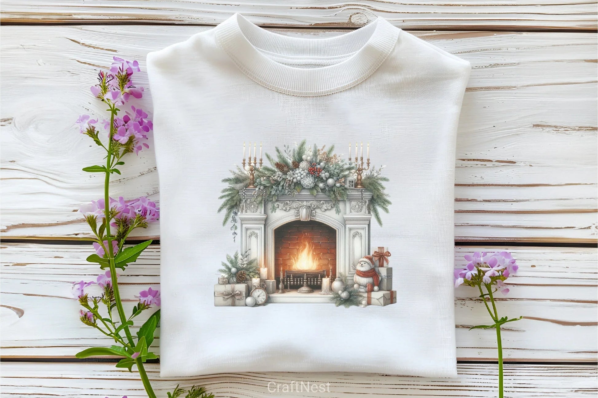 White Chic Christmas Clipart Bundle - CraftNest - Digital Crafting and Art