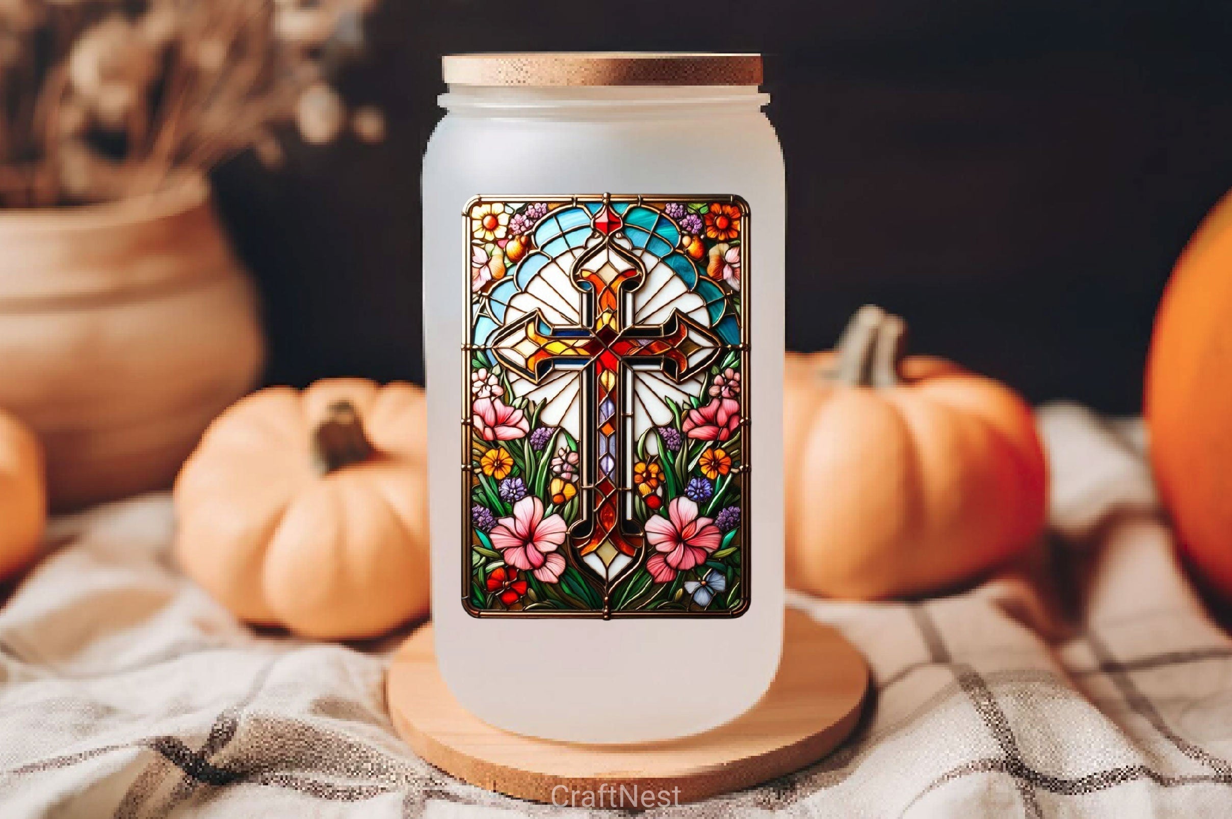 Stained Glass Cross Tarot Card Clipart Bundle 9
