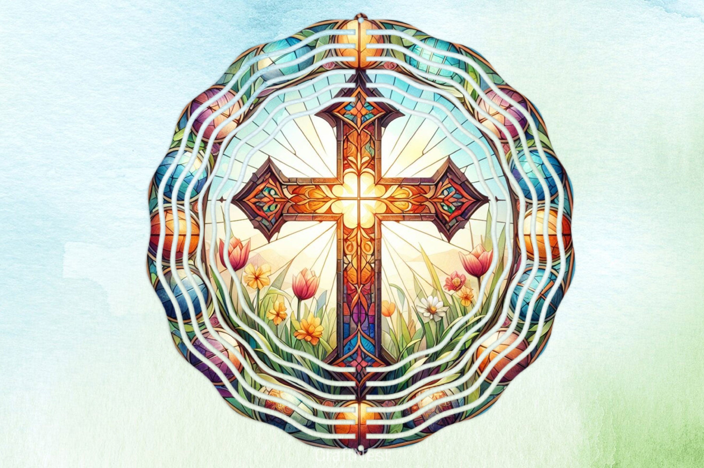 Stained Glass Christian Cross Clipart Bundle