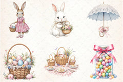 Pink & White Easter Clipart Bundle - CraftNest - Digital Crafting and Art