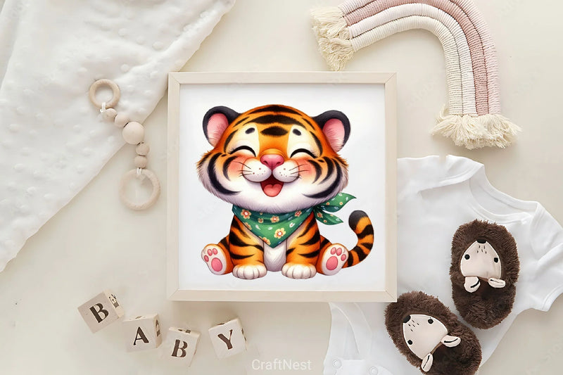 Happy Tiger Clipart Bundle - CraftNest - Digital Crafting and Art