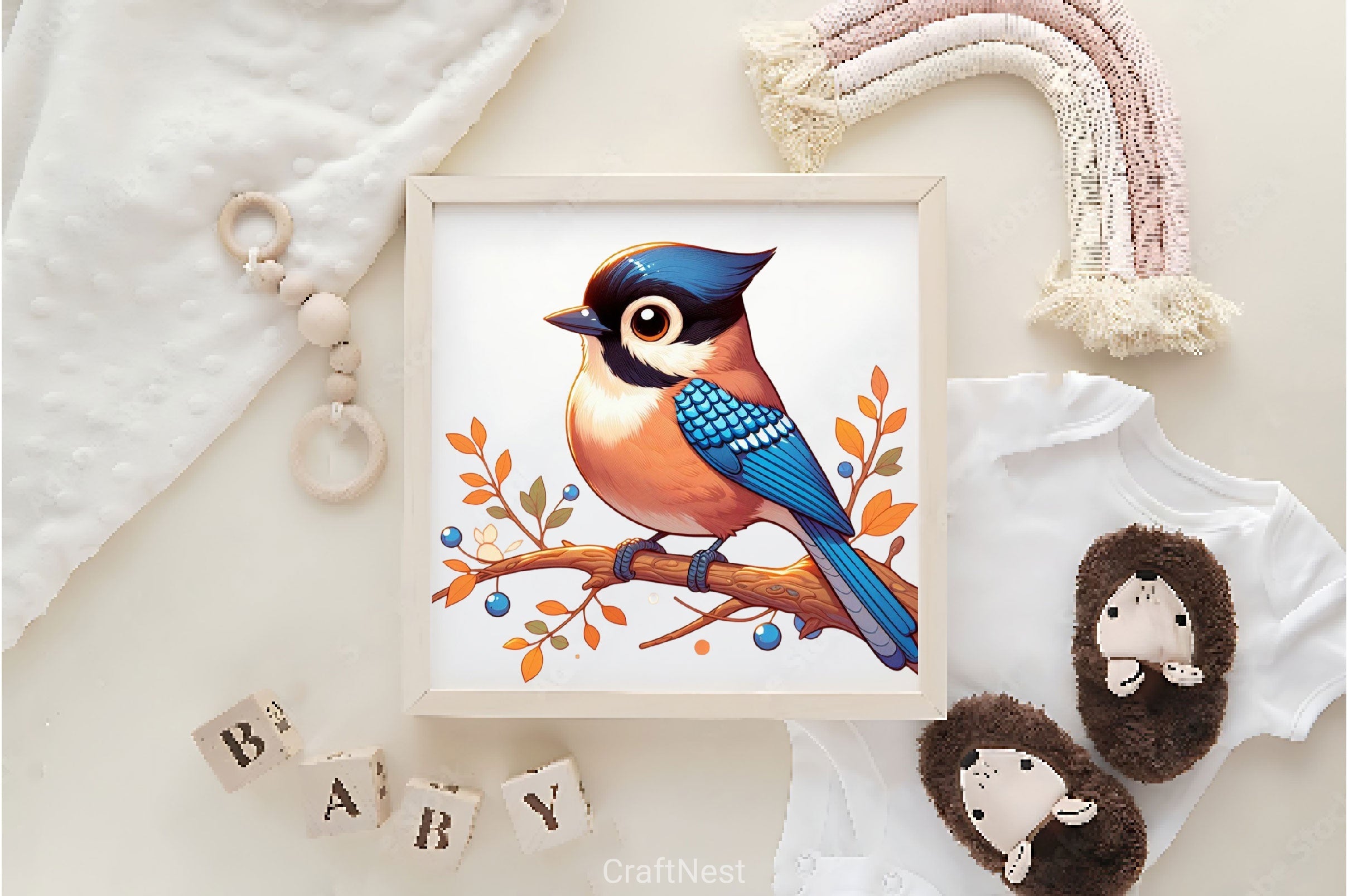 Cute Autumn Jay Clipart Bundle 2