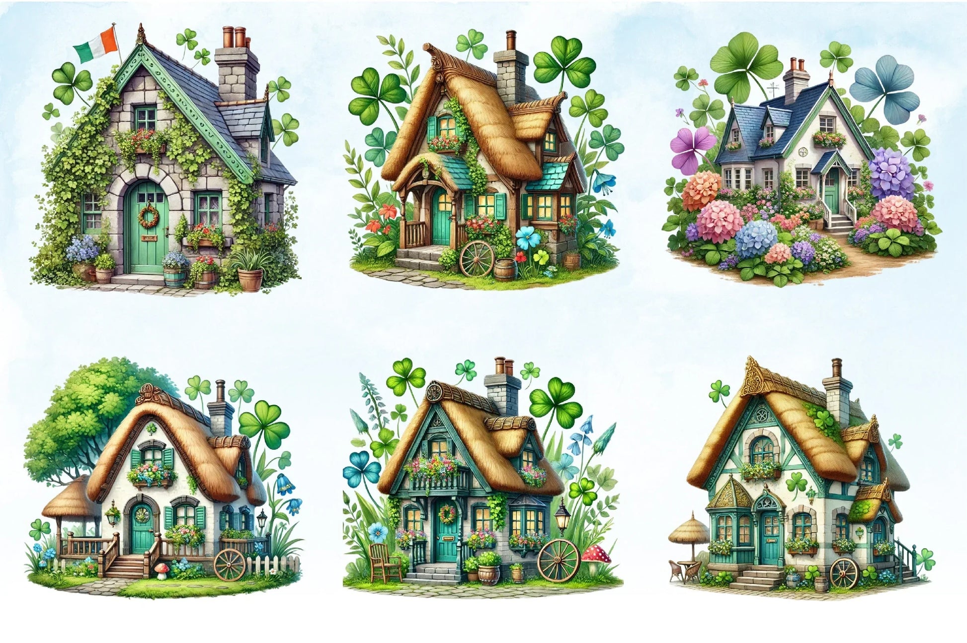 St. Patrick's Day House Clipart Bundle - CraftNest - Digital Crafting and Art