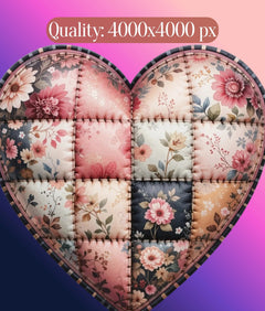 Patchwork Heart Clipart Bundle - CraftNest - Digital Crafting and Art