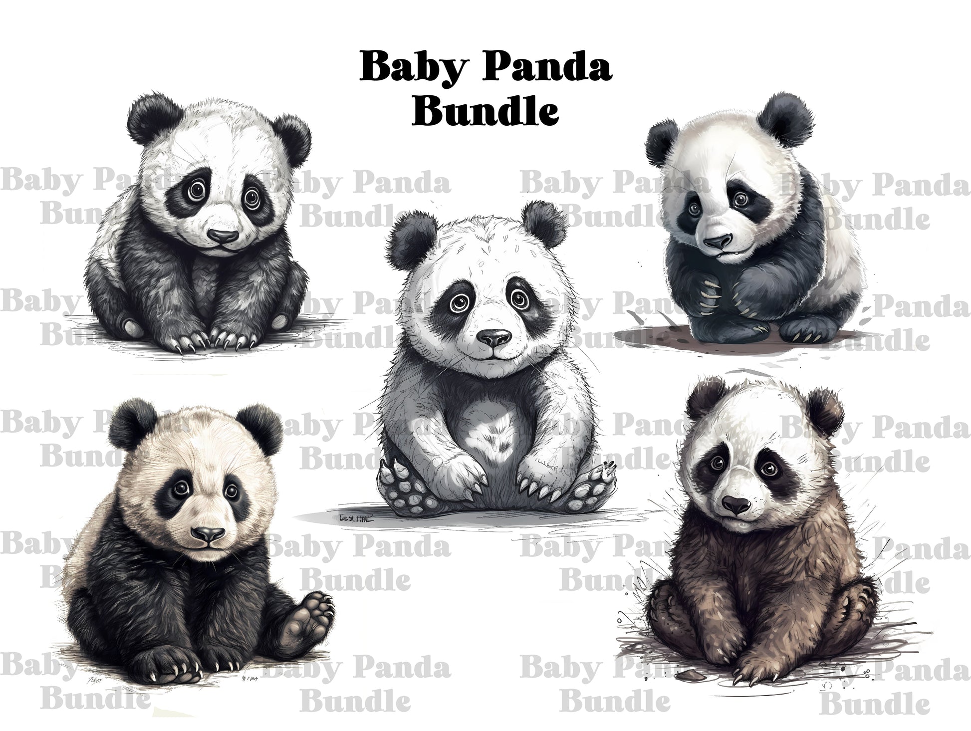 Baby Pandas Clipart - CraftNest