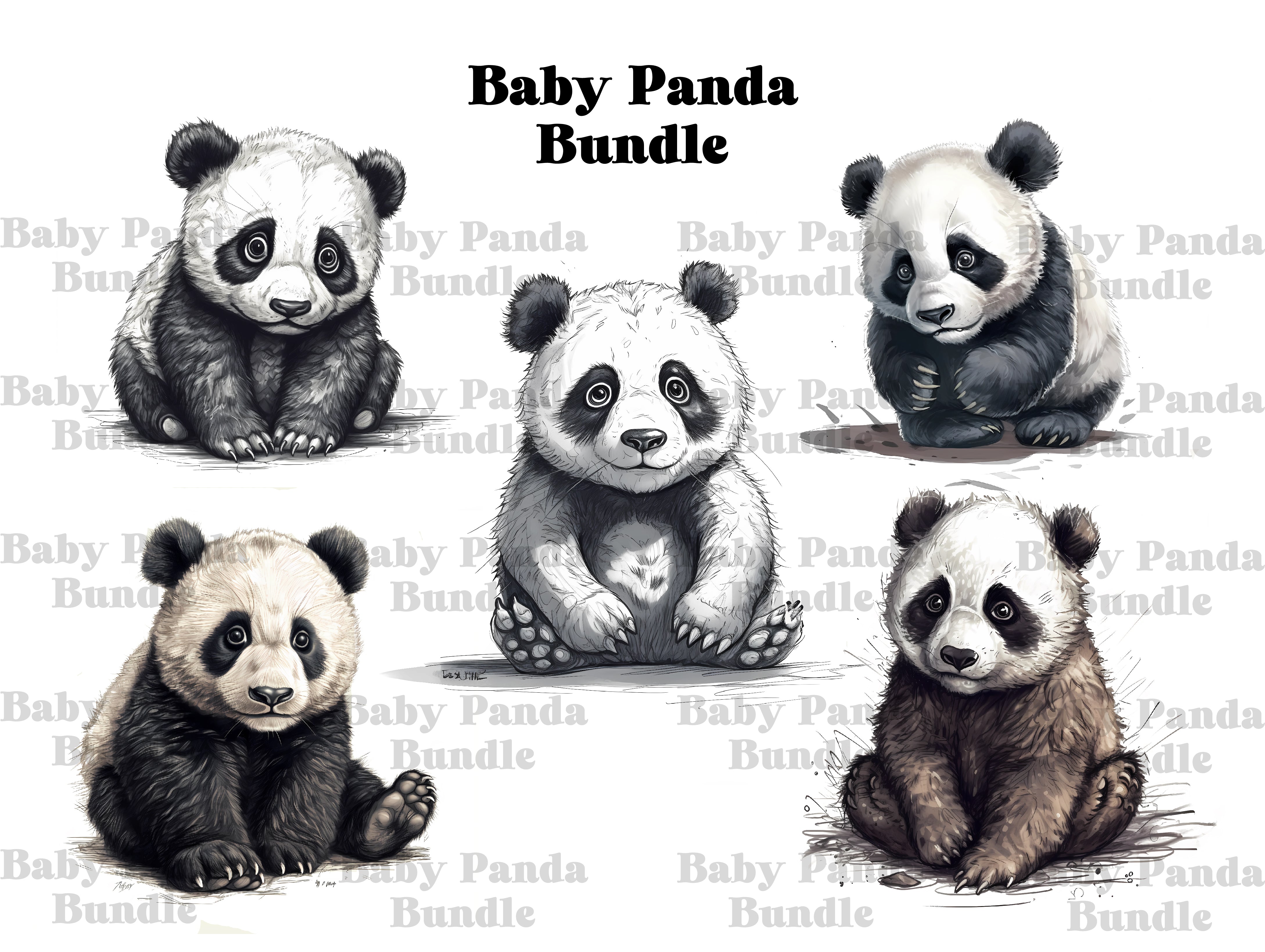 Baby Pandas Clipart - CraftNest