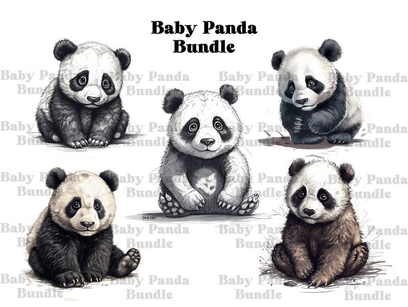 Baby Pandas Clipart - CraftNest