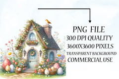 Cute Easter Eggs House Clipart Bundle - CraftNest - Digital Crafting and Art