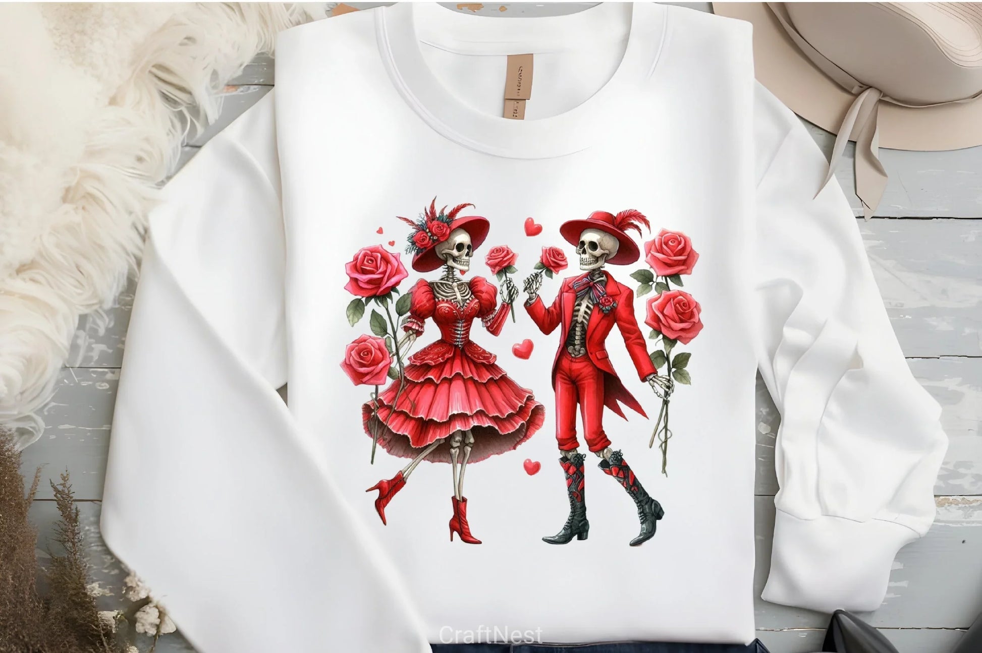 Valentine Skeletons Couple Clipart Bundle - CraftNest - Digital Crafting and Art