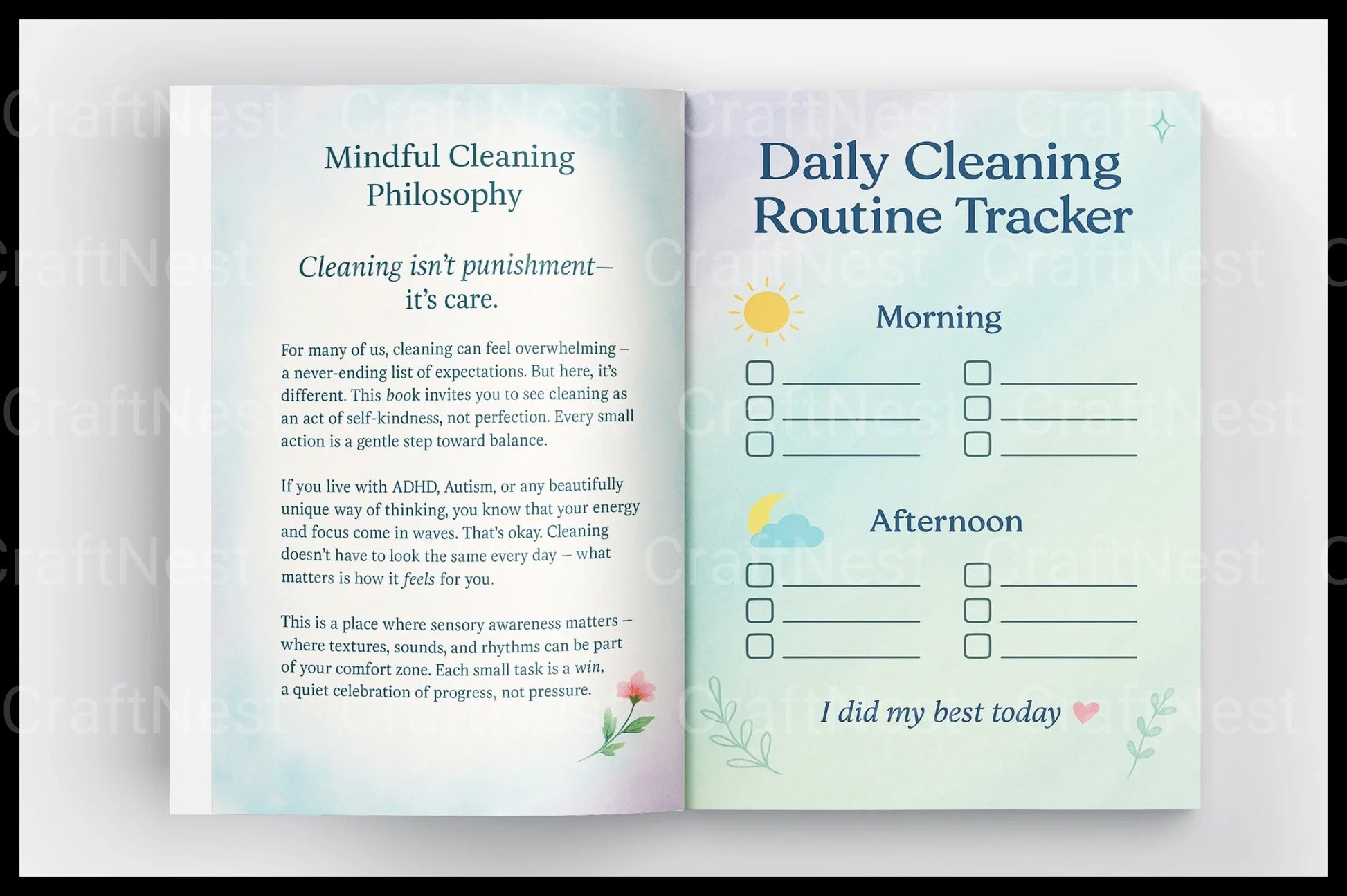 Mindful Cleaning Companion Guide - CraftNest - Digital Crafting and Art