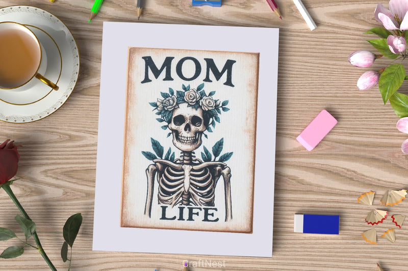 Sarcastic Mama Skeleton Clipart Bundle - CraftNest - Digital Crafting and Art