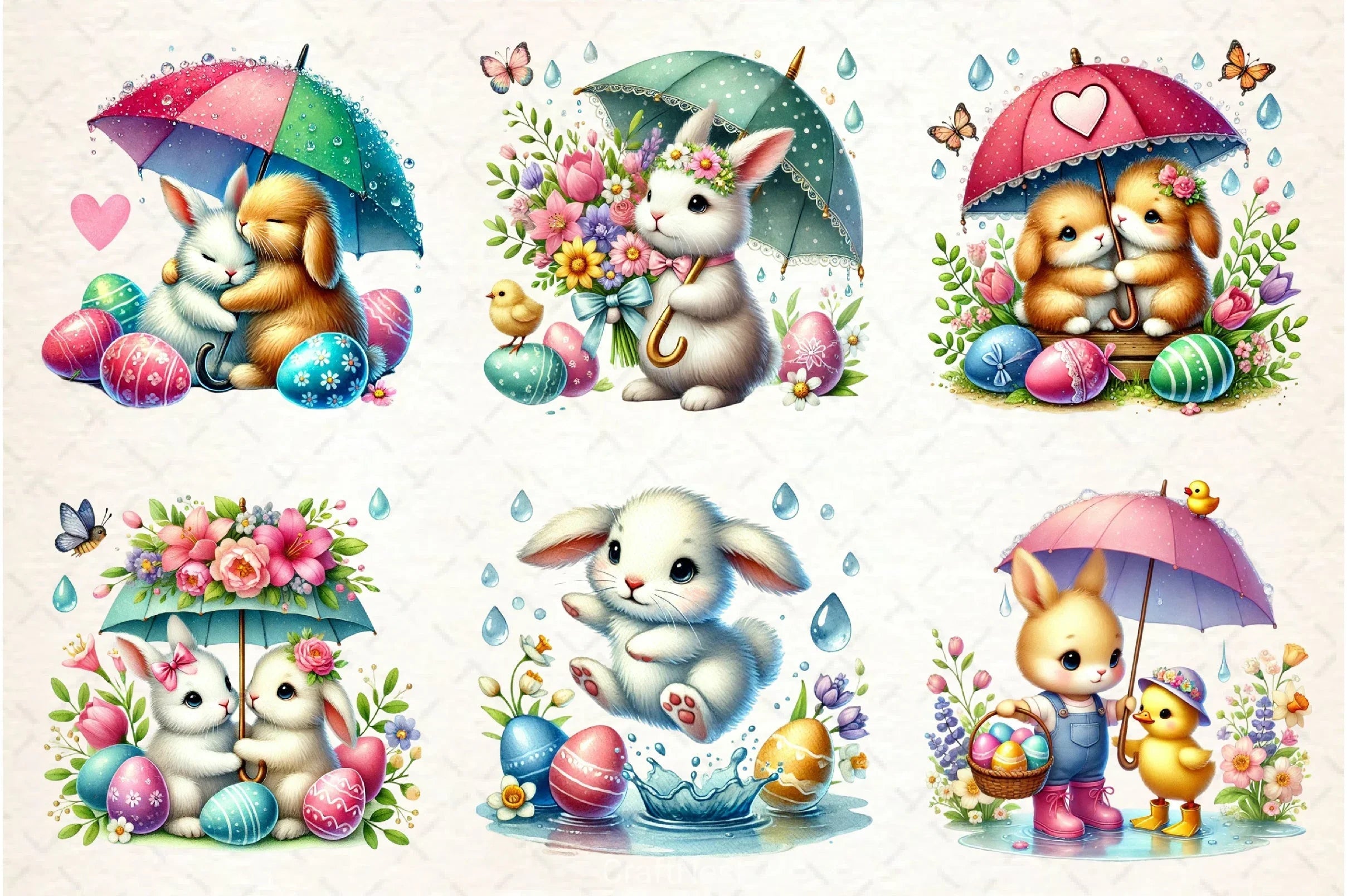 Rainy Easter Clipart Bundle - CraftNest - Digital Crafting and Art
