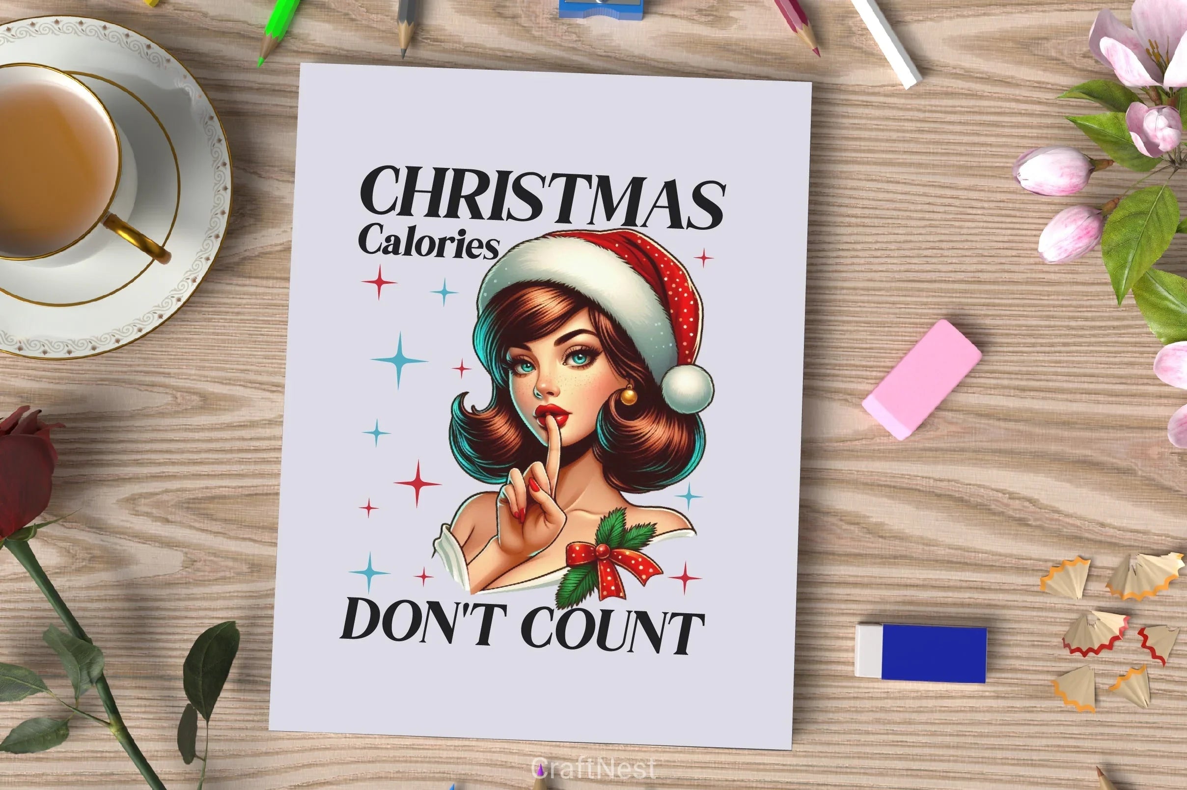 Retro Girl Christmas Clipart Bundle 15 - CraftNest - Digital Crafting and Art