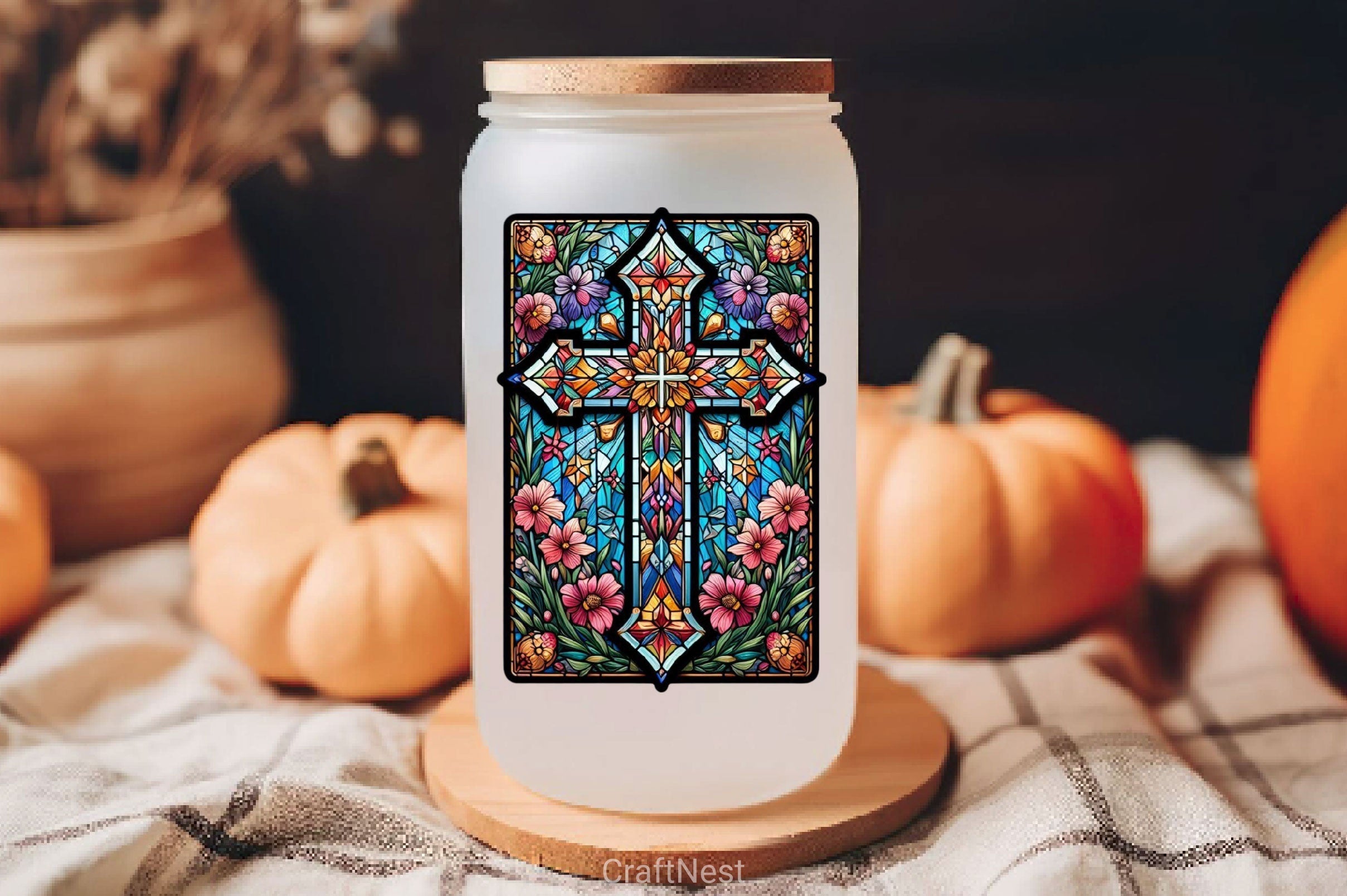 Stained Glass Cross Tarot Card Clipart Bundle 15