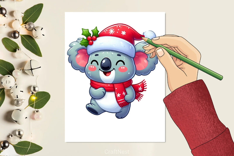 Christmas Koala Clipart Bundle 3 - CraftNest - Digital Crafting and Art