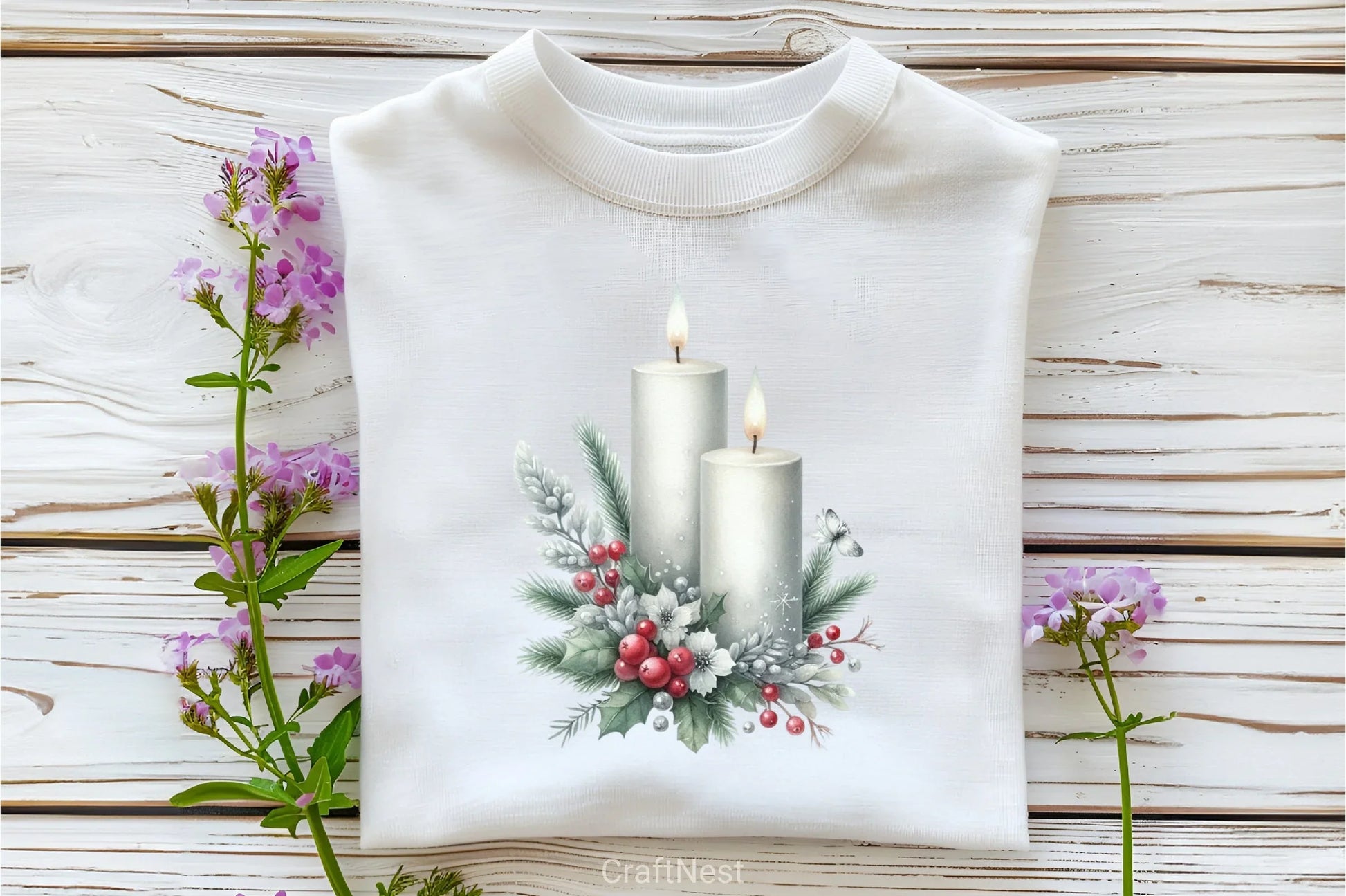 White Chic Christmas Clipart Bundle 24 - CraftNest - Digital Crafting and Art