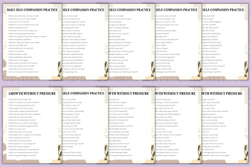 Self-Compassion Prompt Book for Personal Growth - CraftNest - Digital Crafting and Art