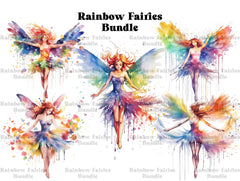 Rainbow Fairies Clipart - CraftNest