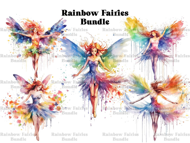 Rainbow Fairies Clipart - CraftNest