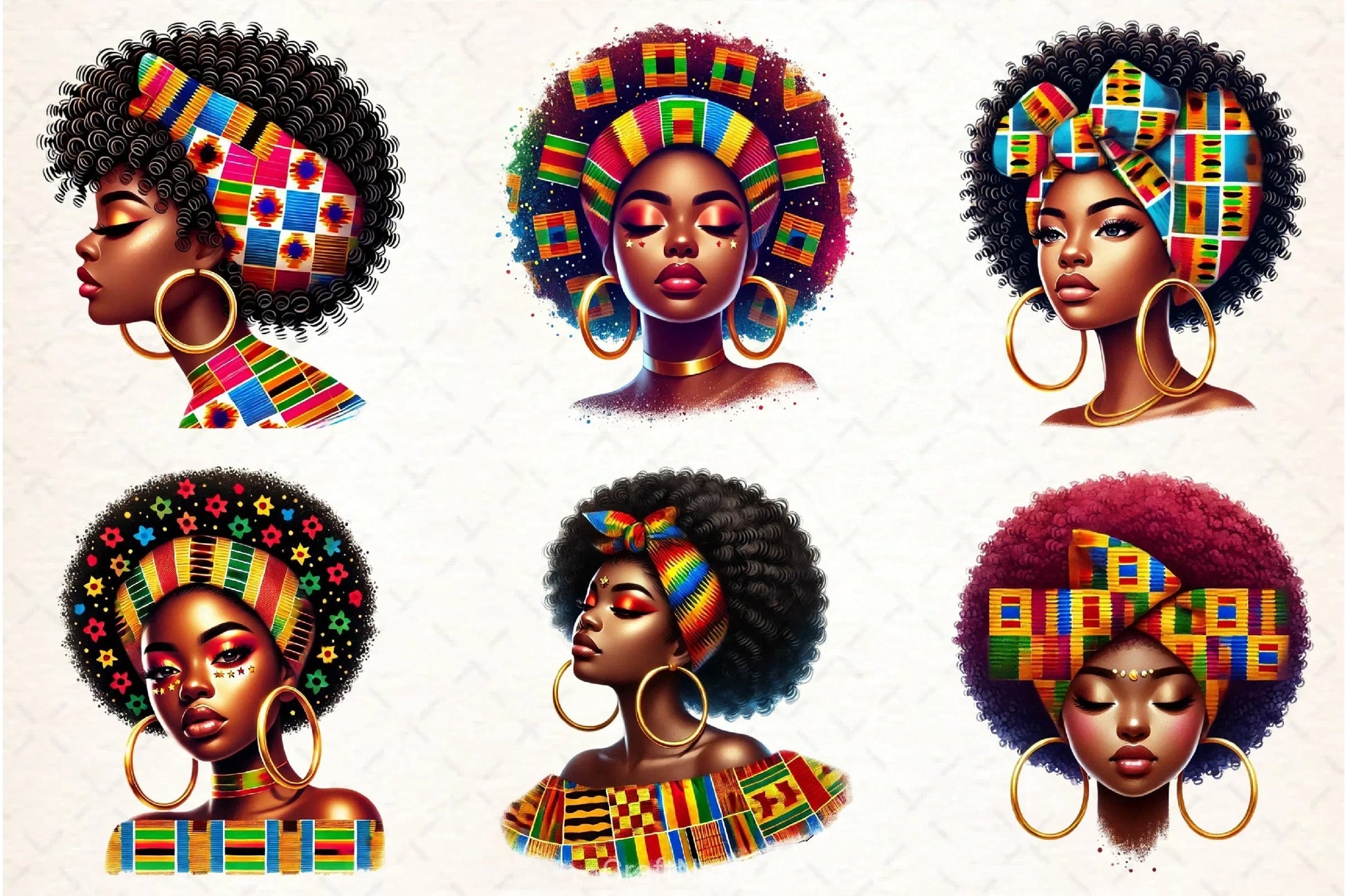 Afro Girl Clipart Bundle - CraftNest - Digital Crafting and Art