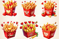 Valentine's Fries Clipart Bundle 2 - CraftNest - Digital Crafting and Art