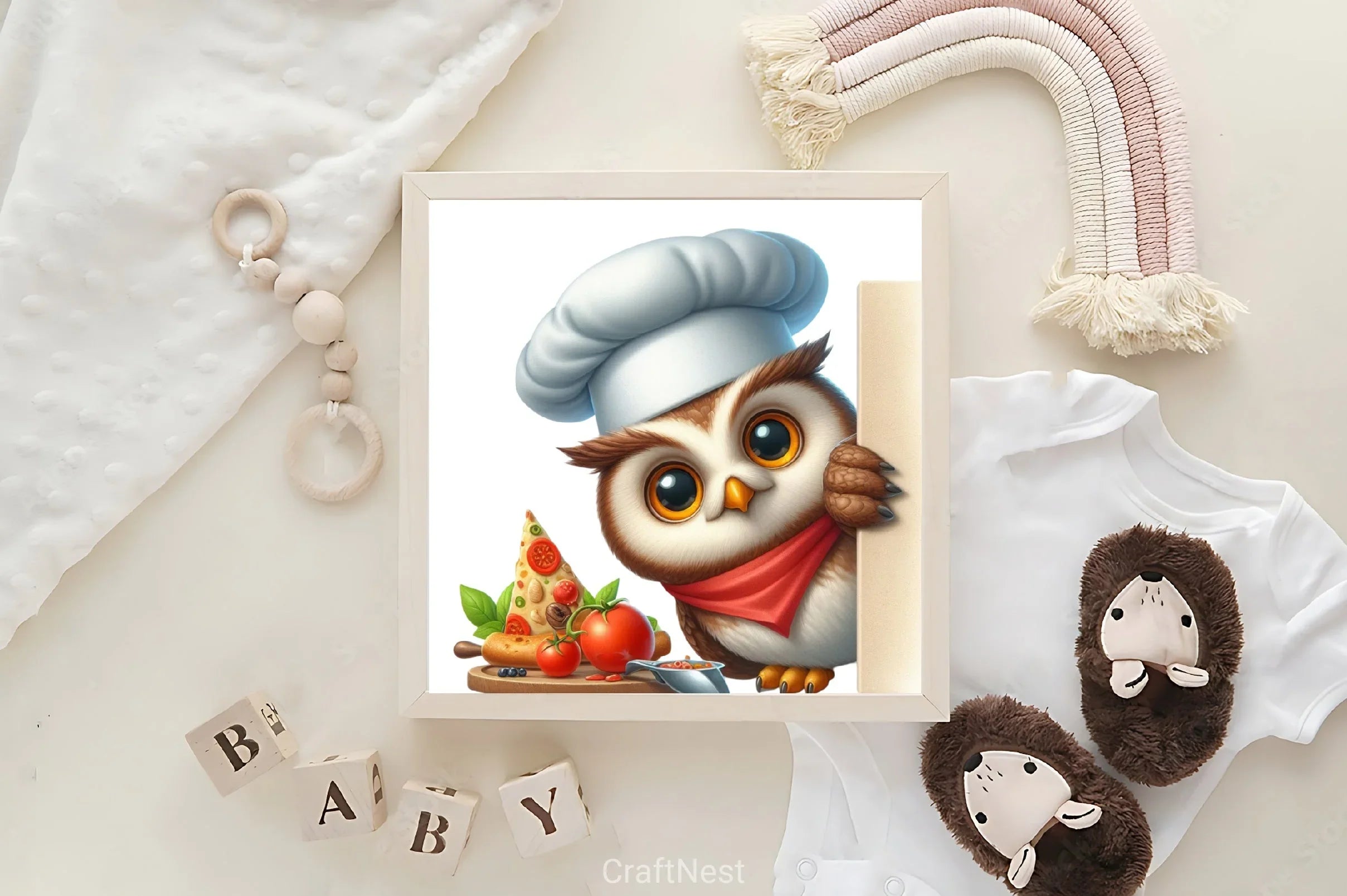 Peeking Chef Owl Clipart Bundle - CraftNest - Digital Crafting and Art