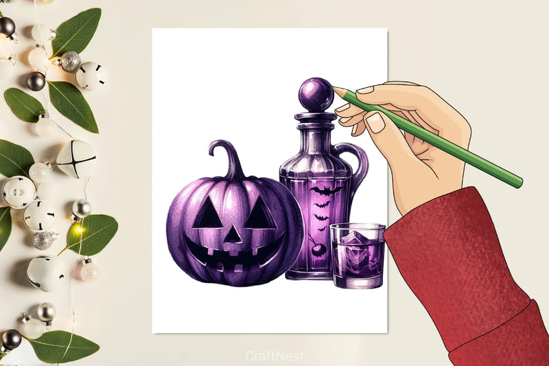 Halloween Whiskey Decanter Clipart Bundle - CraftNest - Digital Crafting and Art