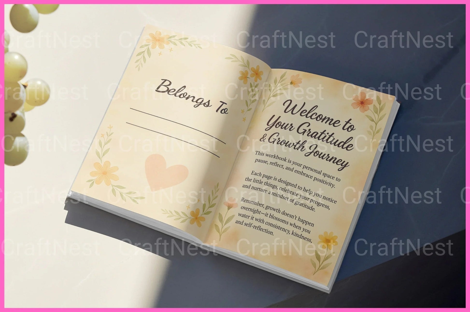 Gratitude Growth Workbook for Personal Development - CraftNest - Digital Crafting and Art