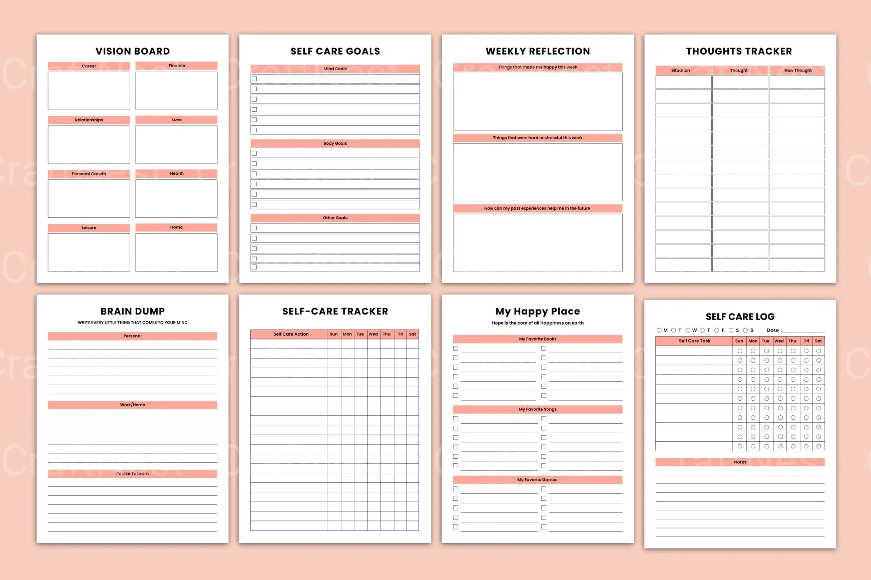 Mindset Self-Care Journal - CraftNest - Digital Crafting and Art