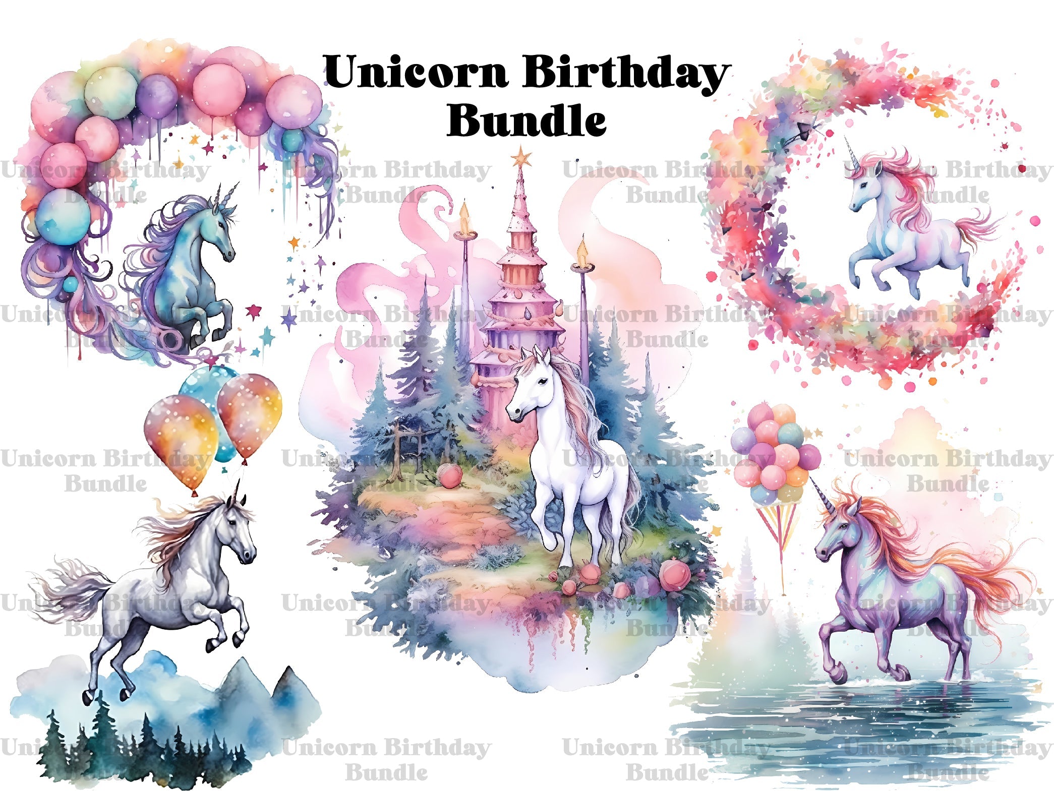 Unicorn Birthday Clipart - CraftNest